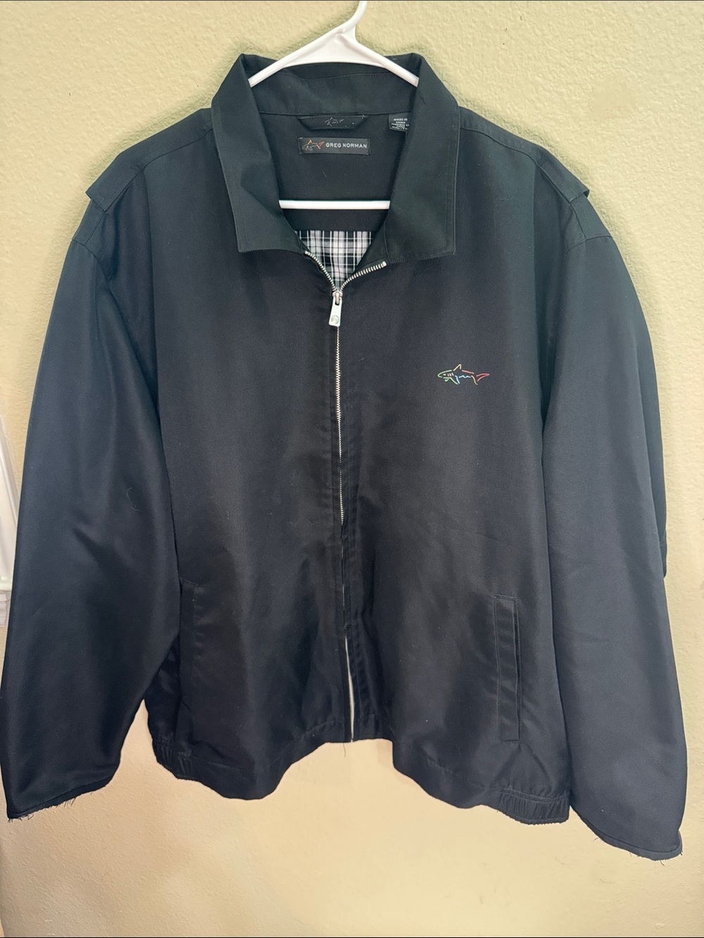Greg Norman Collection Black Zip-Front Bomber Jacket